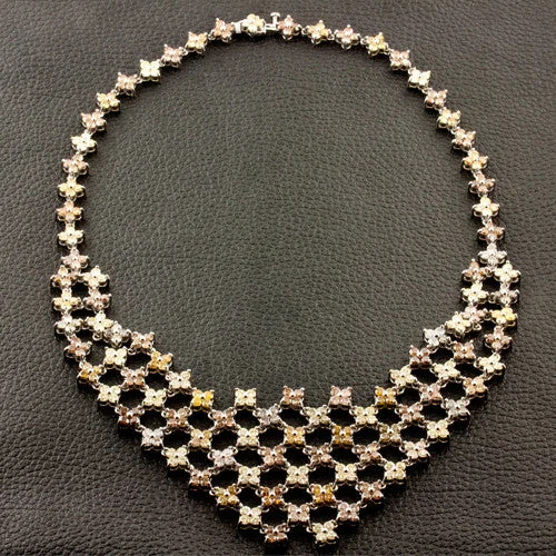 stunning statement necklaces for women -women’s designer choker necklaces -Multi-color Diamond Bib Necklace