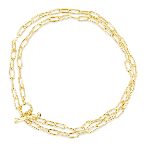 engagement necklaces for women -women’s engagement necklaces -Smooth & Twisted Link Gold Chain