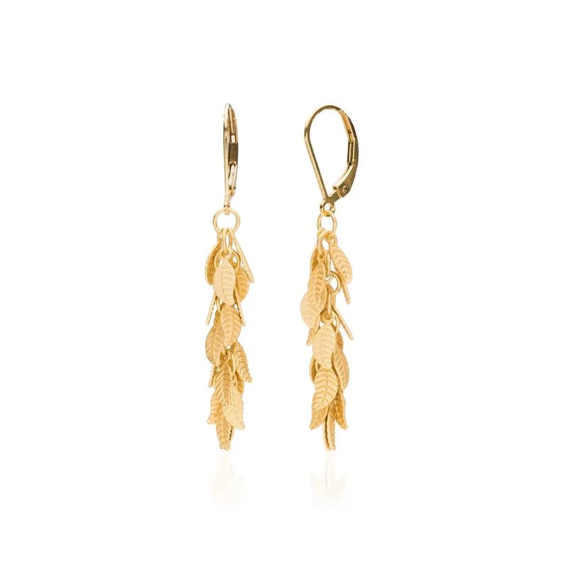 timeless earrings for women -handcrafted necklaces for women -Gold Leaf or Silver Leaf Petite Cluster Earrings