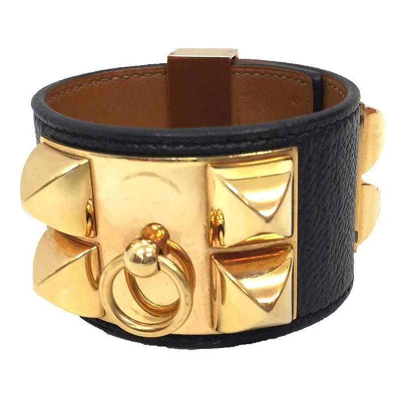 women’s adjustable cuff bracelets -geometric necklaces for women -Hermes   Leather Charm Bracelet (Pre-Owned)