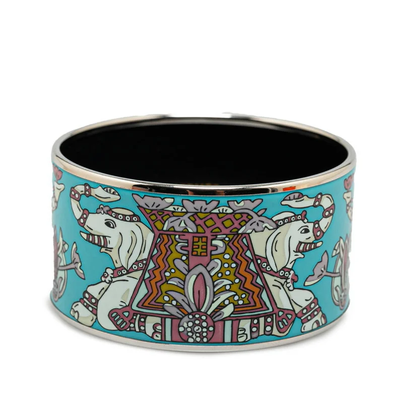 stackable bangles for women -luxury necklaces for women -Hermes  blue Metal Bangle (Pre-Owned)