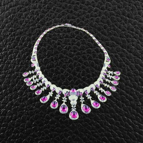 lucky charm necklaces for women -lucky charm necklaces for women -Pink Tourmaline & Diamond Necklace