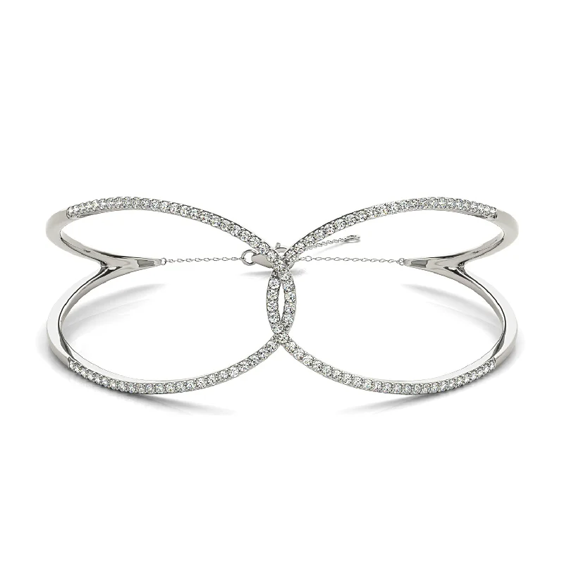 custom bangles with initials -celestial necklaces for women -Love Knot 0.65 ctw Diamond Bangle Bracelet Pave Set