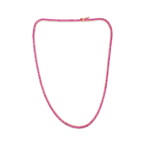 crystal necklaces for women -crystal necklaces for women -Pink Sapphire Tennis Necklace