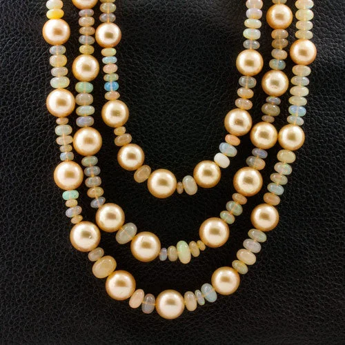 fashion necklaces for women -fashion necklaces for women -Golden Pearl & Opal Necklace