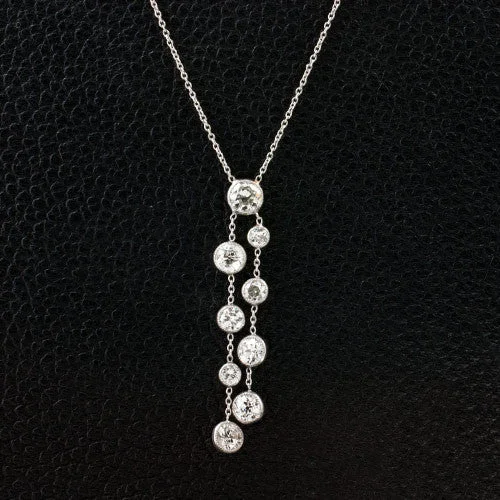 matching necklaces for couples -men’s and women’s matching necklaces -Diamond "Bubbles" Estate Necklace