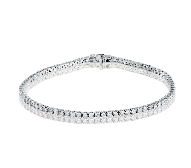 beautiful bangles for casual wear -bridal shower necklaces for women -Tennis Bracelet in 18k Gold with Diamonds