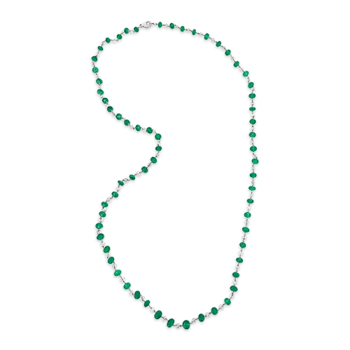 luxury necklaces for women -luxury necklaces for women -Emerald & Diamond Bead Necklace