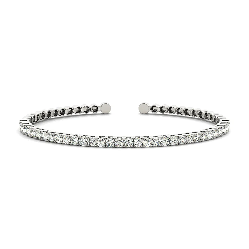 elegant bracelets for women -statement necklaces for women -2.0 ctw Round Diamond Bangle Bracelet