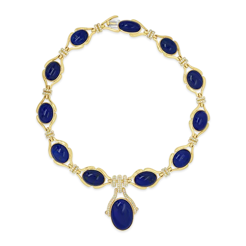 modern necklaces for women -modern necklaces for women -Lapis & Diamond Estate Necklace