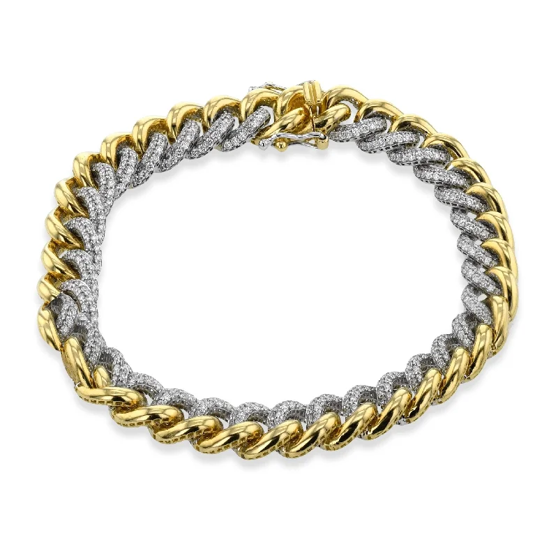 custom bracelet sets for women -unique charm necklaces for women -Chain Link Bracelet in 18k Gold with Diamonds