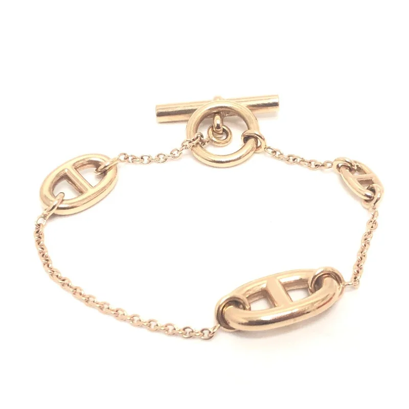 elegant silver cuff bracelets -silver chain necklaces for women -Hermes  pink  (18K) Charm Bracelet (Pre-Owned)