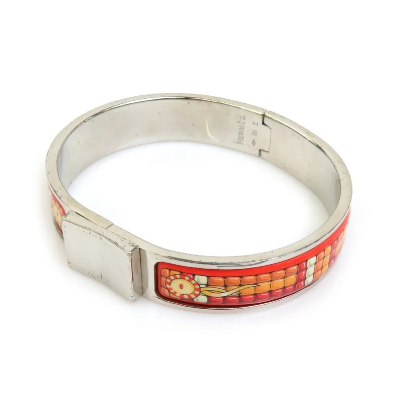 chunky bangles for women -women’s designer choker necklaces -Hermes   Enamel Metal Bangle (Pre-Owned)