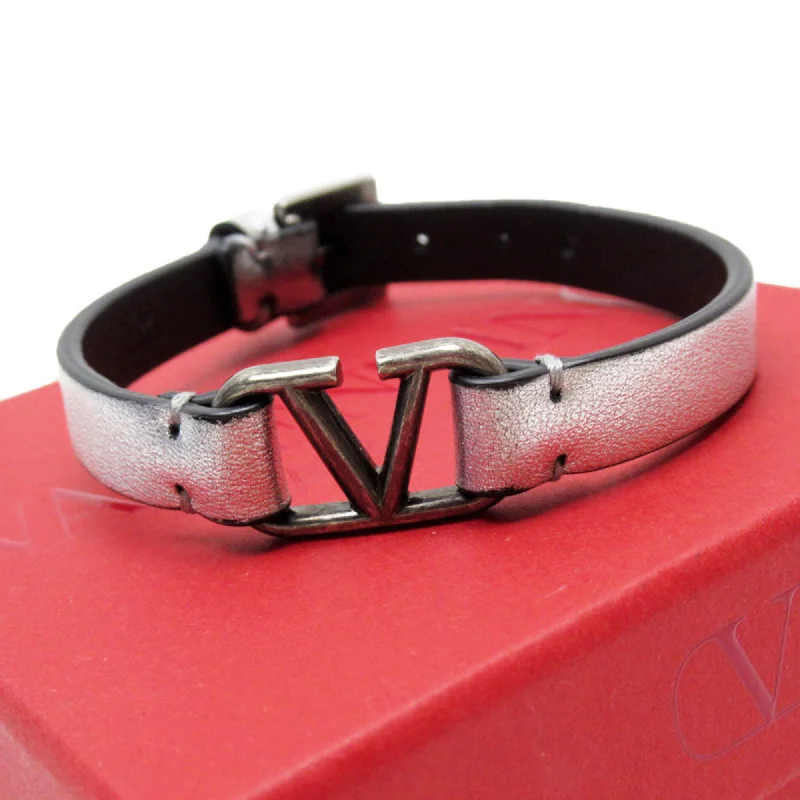 personalized bangle bracelets -vintage style necklaces for women -Valentino Garavani  Leather Charm Bracelet (Pre-Owned)