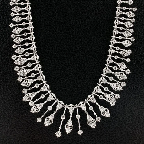 stylish chain necklaces for women -stylish chain necklaces for women -Diamond Bib style Necklace