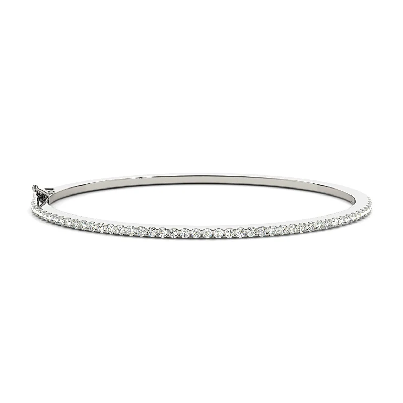 gold bracelets for women -simple necklaces for women -0.85 ctw Round Diamond Classic Bangle Bracelet