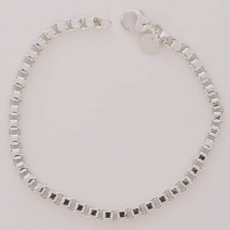 custom charm bangles for women -women’s elegant silver necklaces -Tiffany   925 Link Bracelet (Pre-Owned)