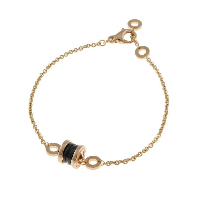 stacked gold bangles -charm pendant necklaces for women -Bvlgari B.Zero1 Ceramic pink  (18K) Charm Bracelet (Pre-Owned)